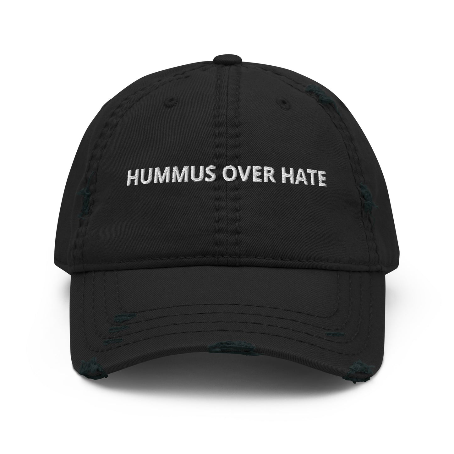 Black Hummus Over Hate Distressed Dad Hat