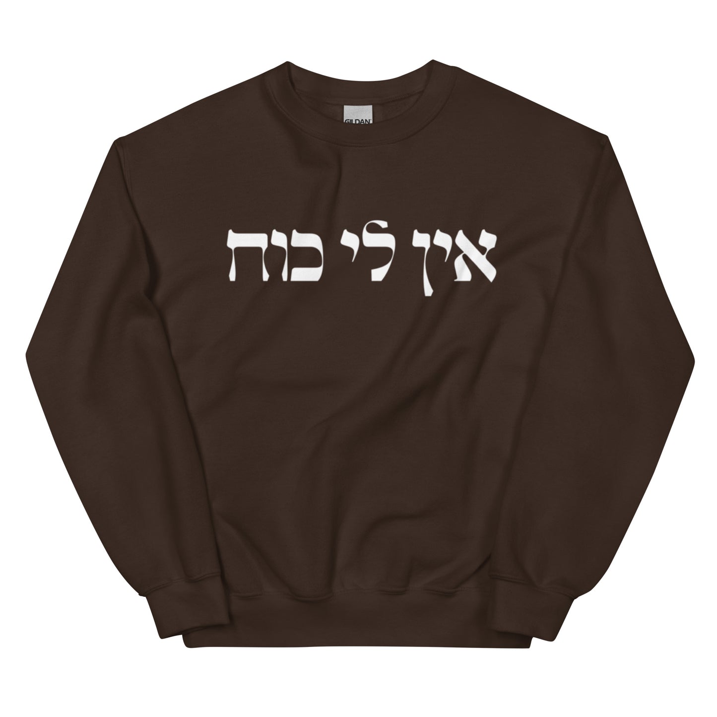 Brown Ein Li Koach Sweatshirt - Hebrew