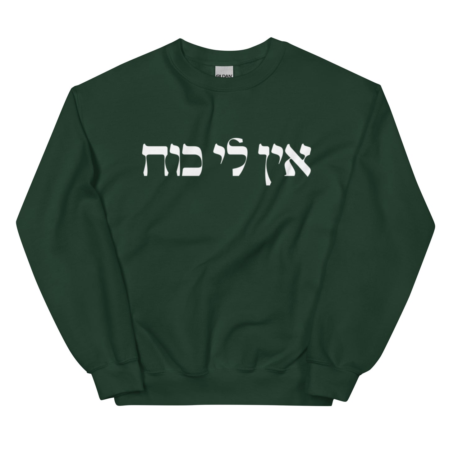 Green Ein Li Koach Sweatshirt - Hebrew