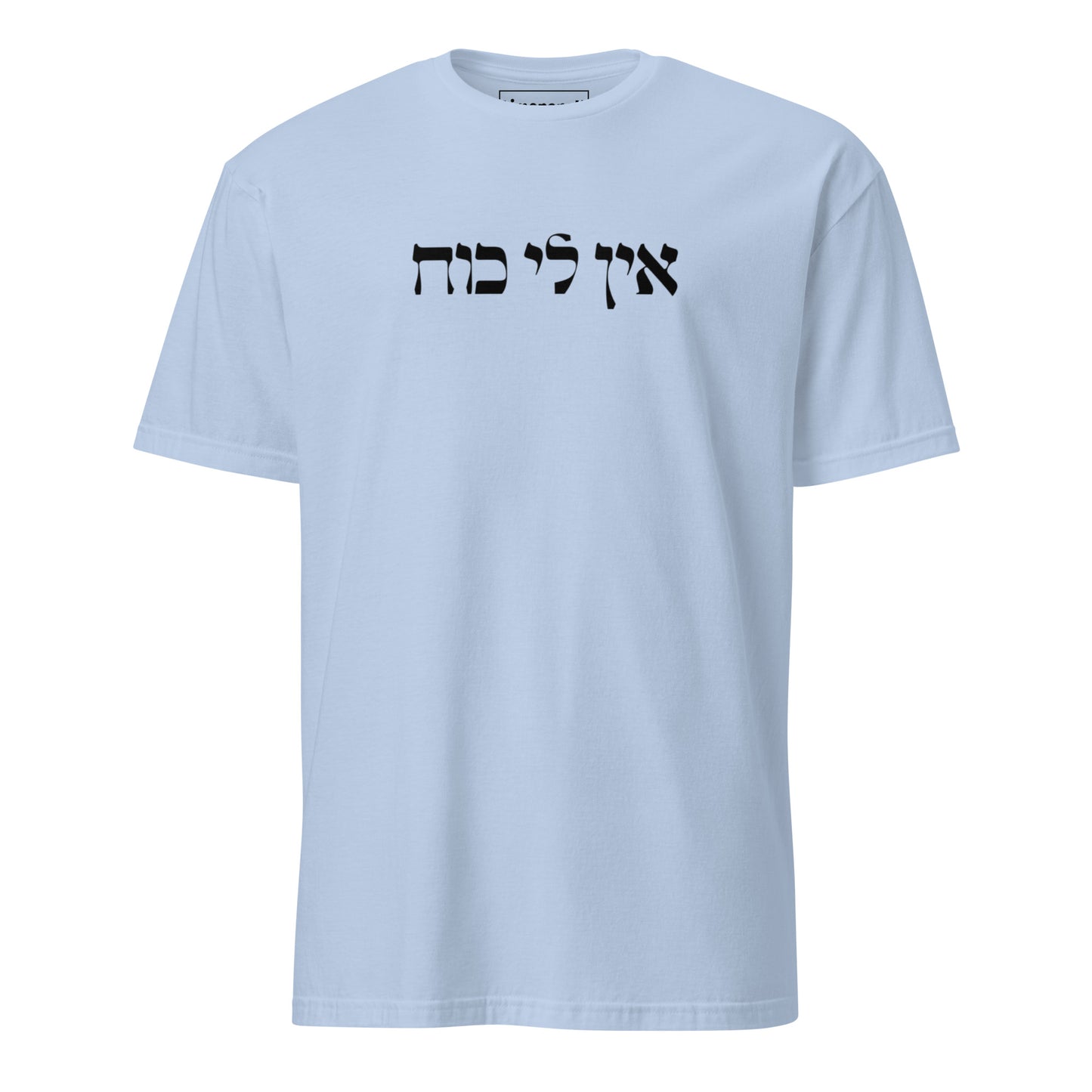 Light Blue Ein Li Koach T-Shirt - Hebrew