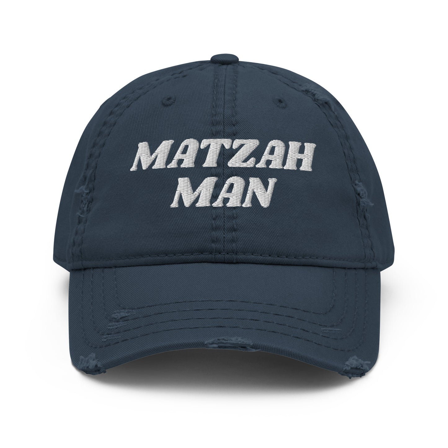 Navy Matzah Man Distressed Dad Hat