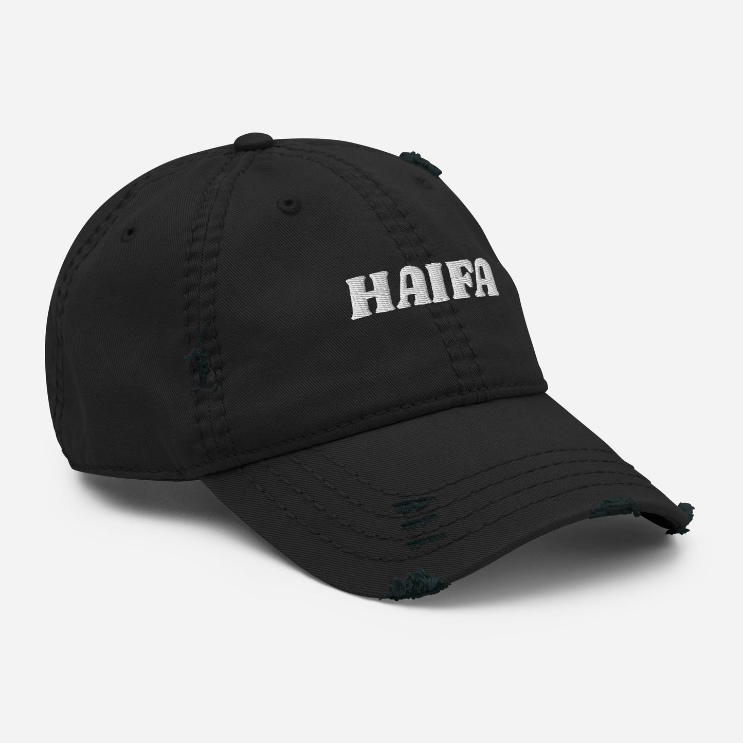 Black Haifa Dad Hat - Our Haifa Hat is comfortable, adjustable and comes in a few different colors. It's a classic dad hat with a Haifa, expertly embroidered on the front.