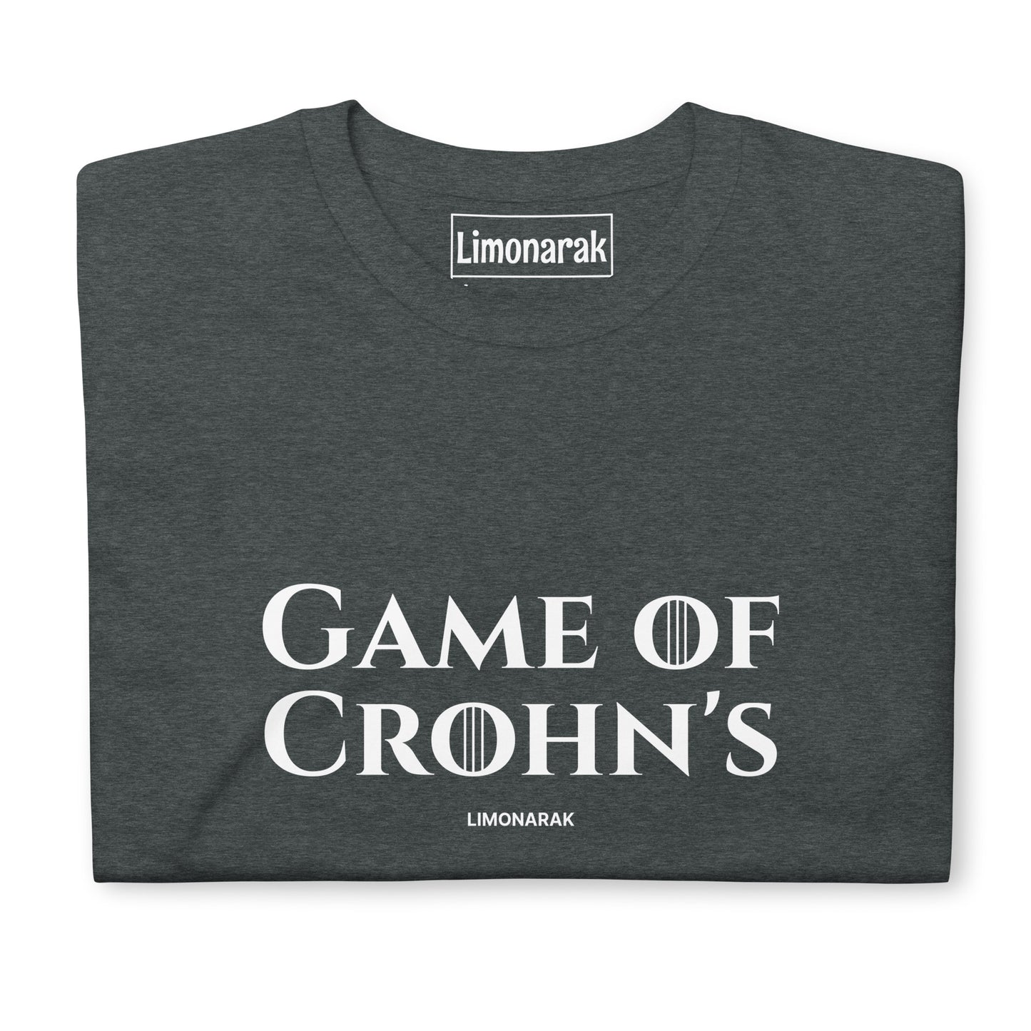 Gray Game Of Crohn's Shirt - Do you suffer from IBD? Looking for a gift for your favorite Crohny? Our Game Of Crohn's Shirt is soft, comfortable and made just for you. It's a funny Crohn's shirt that is sure to turn heads and have people asking "Where'd you get that shirt?"