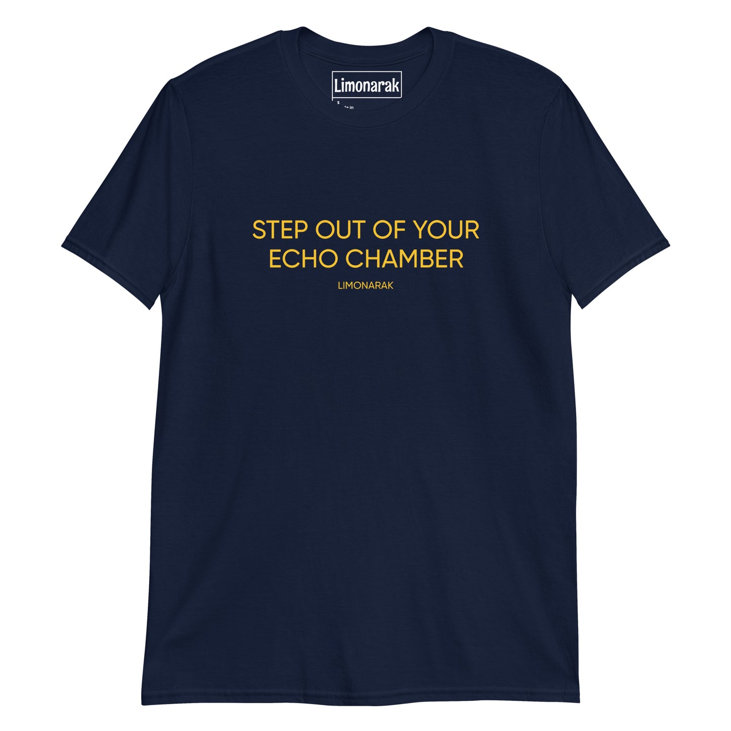 Navy Blue Step our of your echo chamber shirt - Our "Step out of your echo chamber t-shirt" is soft, comfortable and makes a statement. Step out of your echo chamber and start having conversations in this classic cotton tee. Looking for something personalized? Shoot us a message!
