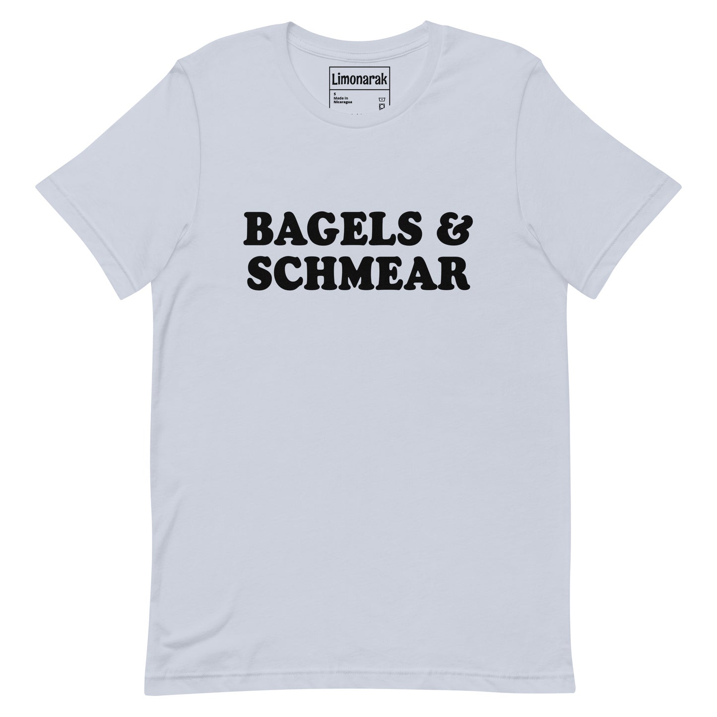 Light Blue Bagels and Schmear Shirt - Love bagels? Looking for a gift for your favorite Jewish foodie? This Bagels and Schmear Shirt might be just what you need. It's a soft and comfortable tee that's perfect for everyday wear. Show off your love of bagels with this funny bagel shirt.