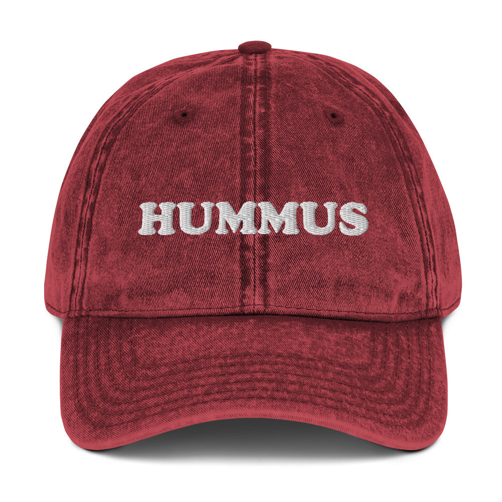 Maroon Hummus Hat - Looking for the perfect hat for the hummus lover in your life? Look no further than our Hummus Hat! Made with 100% cotton and featuring a funny embroidered design, this hat is sure to make a statement. Sport it at your next event and show off your love for hummus in style.