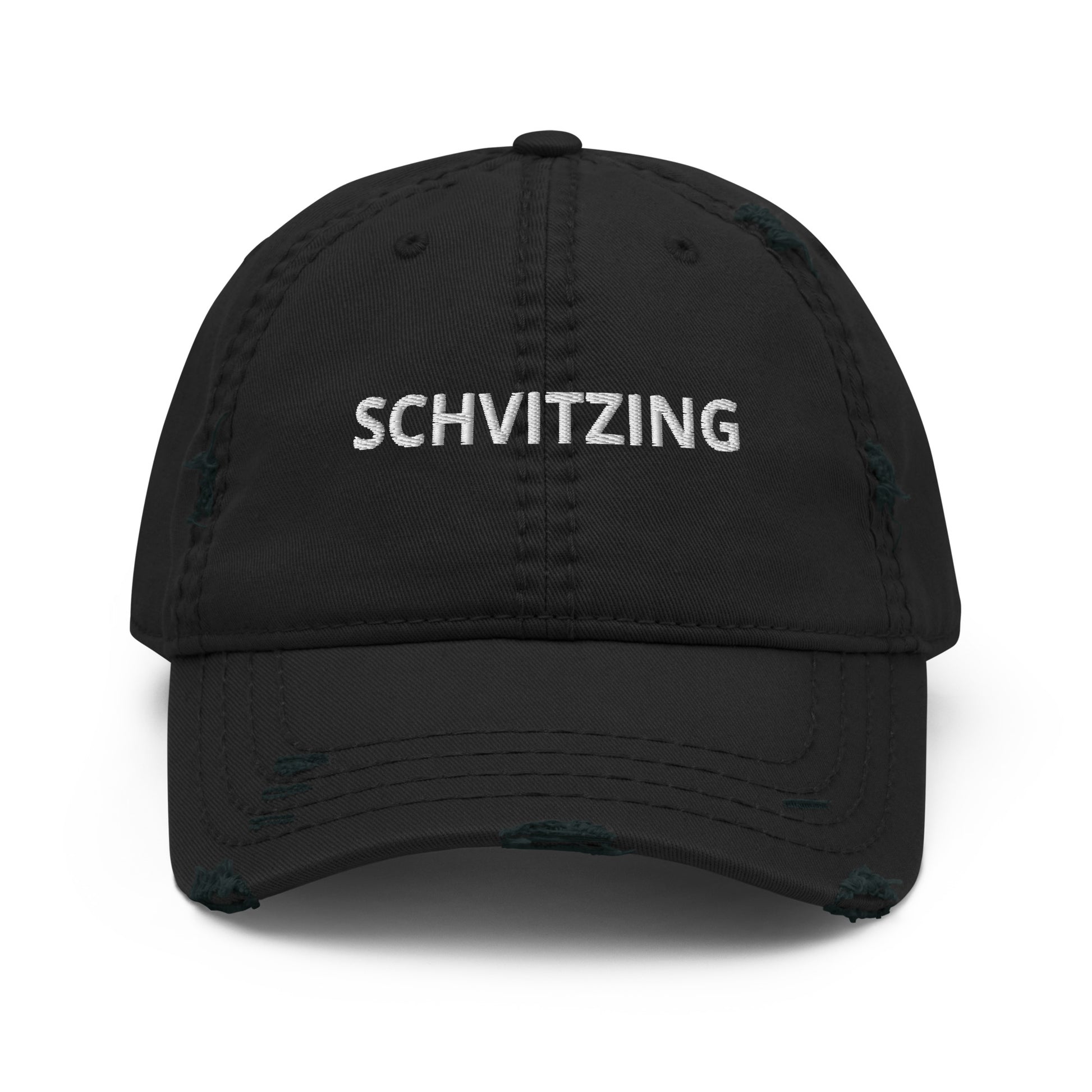 Black Schvitzing Distressed Dad Hat