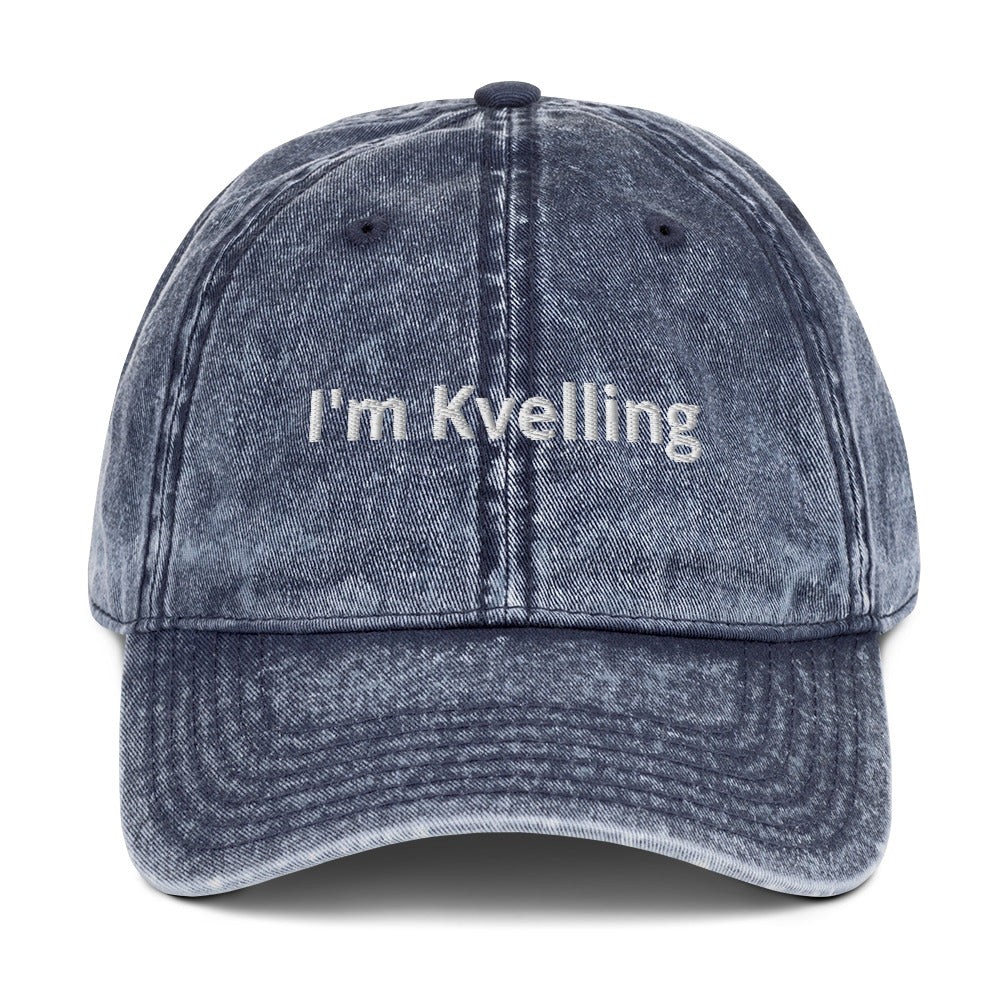 Blue I'm Kvelling Washed Out Dad Hat