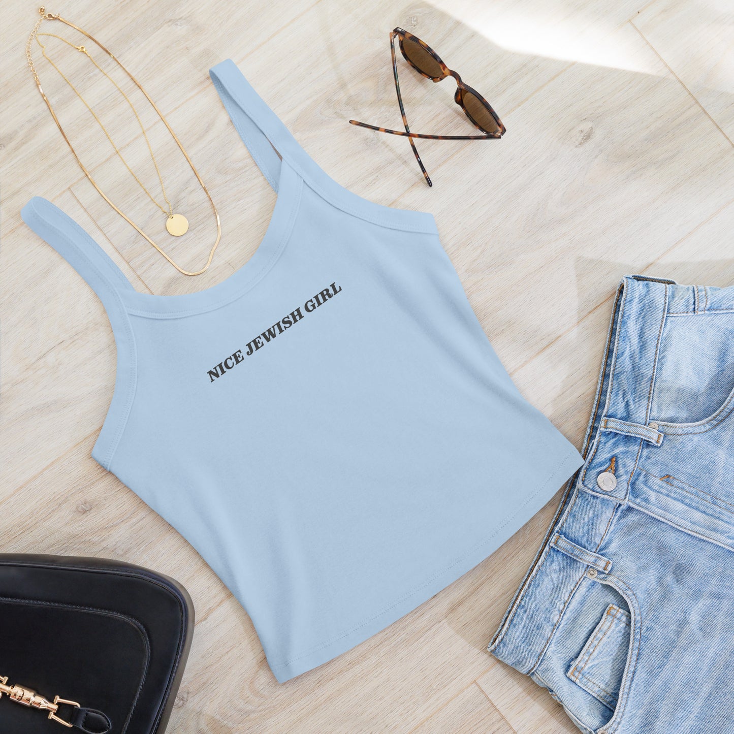 Flat Blue Nice Jewish Girl Tank Top