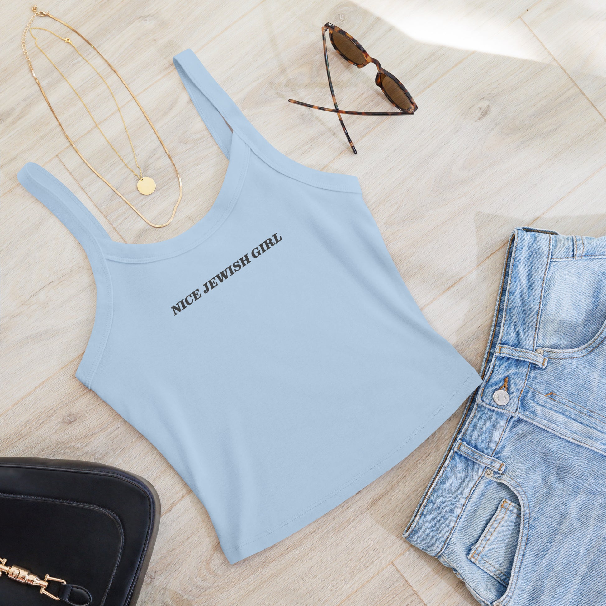Flat Blue Nice Jewish Girl Tank Top