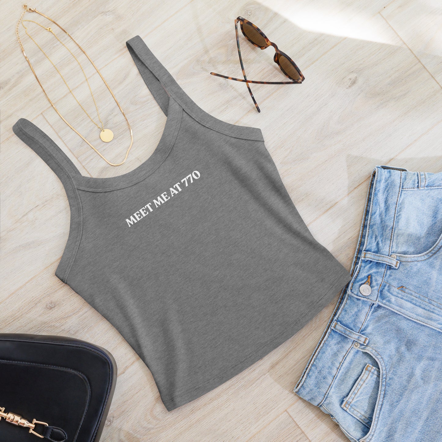 Flat Gray Meet Me At 770 Tank Top