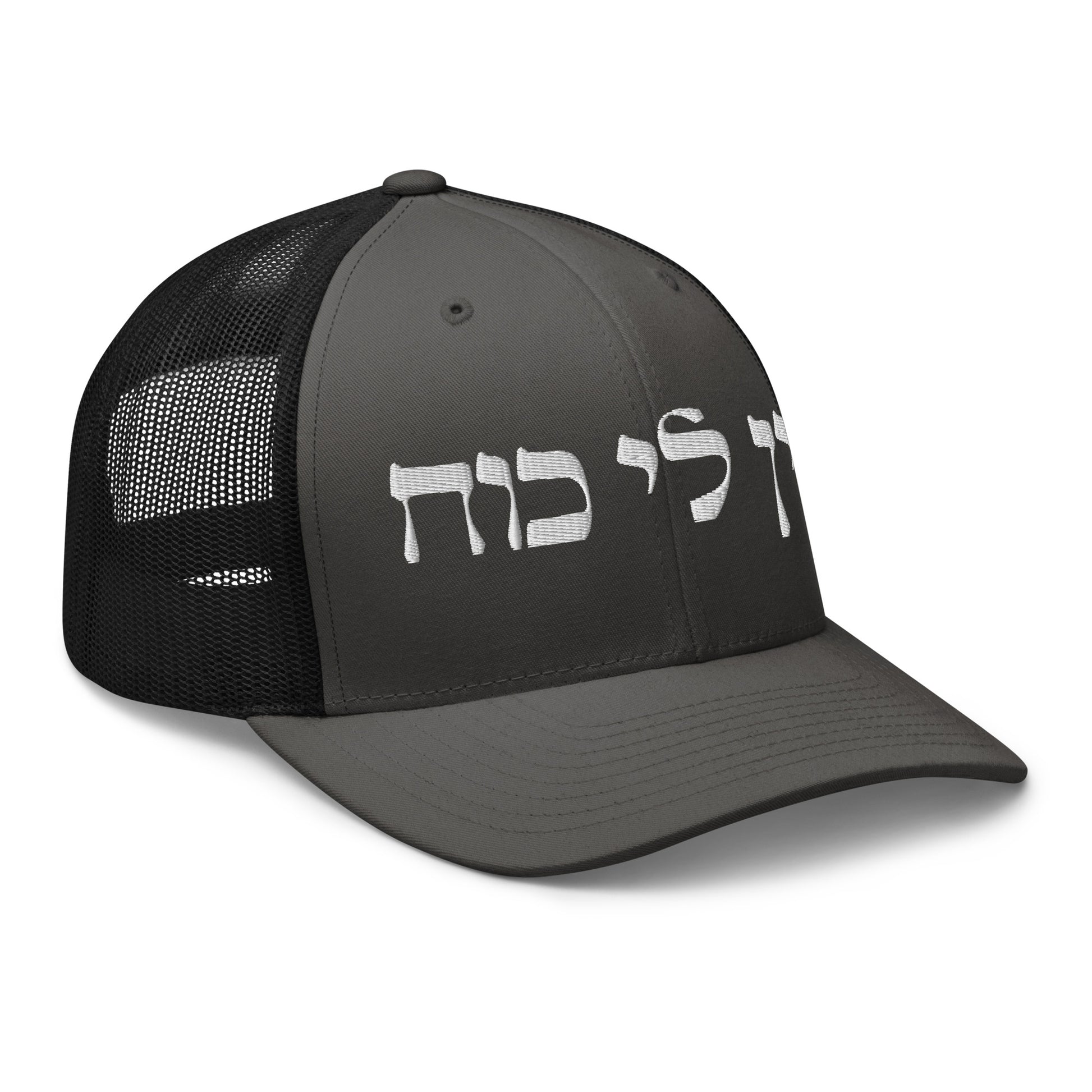 Gray and Black Ein Li Koach Trucker Cap