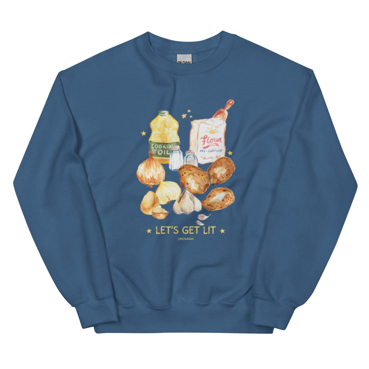 Indigo Blue Let's Get Lit Latkes Chanukkah Sweatshirt