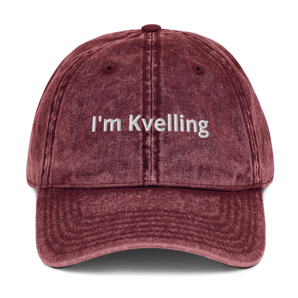 Maroon I'm Kvelling Washed Out Dad Hat