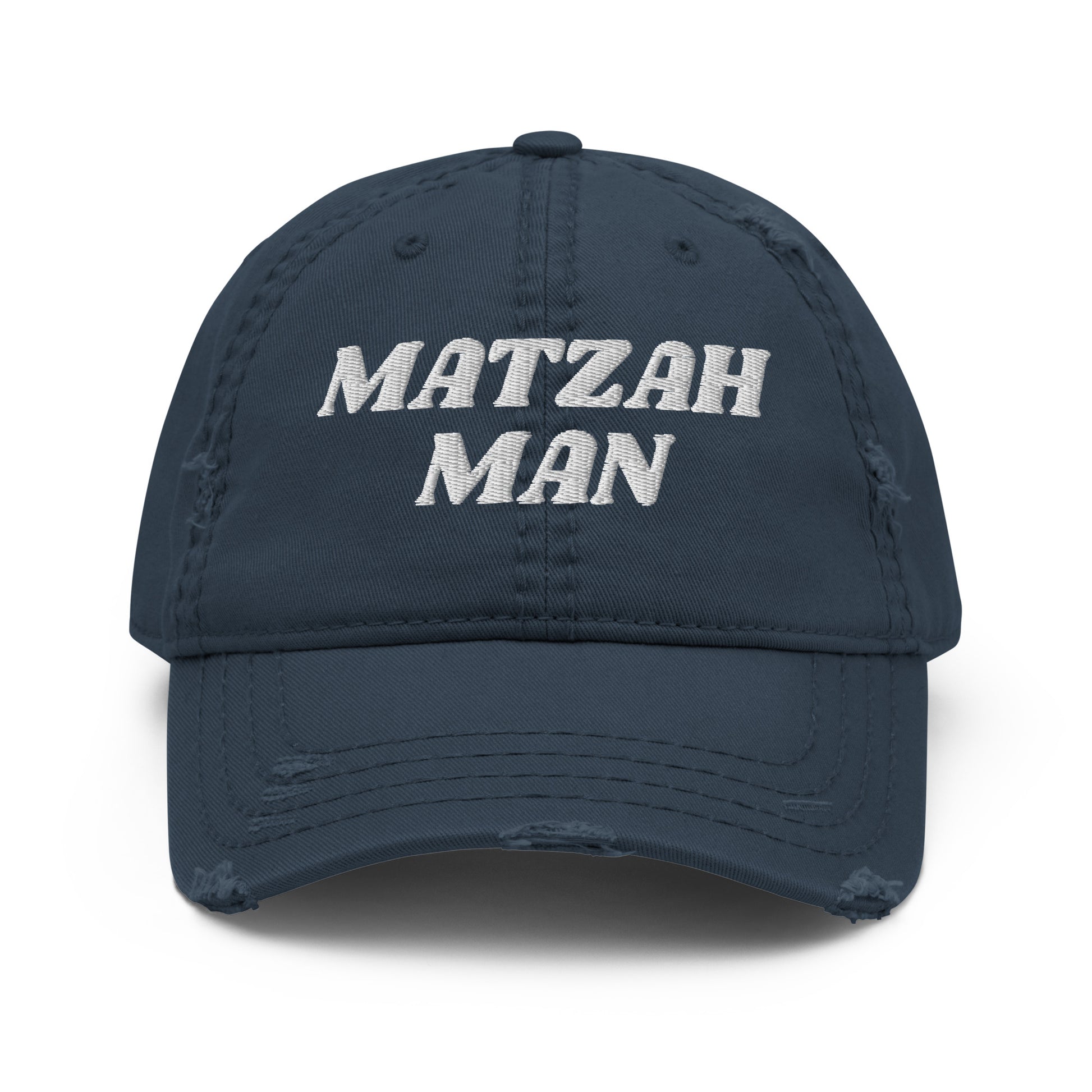 Navy Matzah Man Distressed Dad Hat