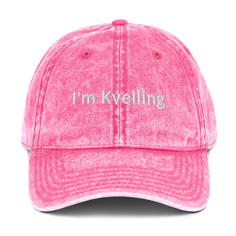 Pink I'm Kvelling Washed Out Dad Hat