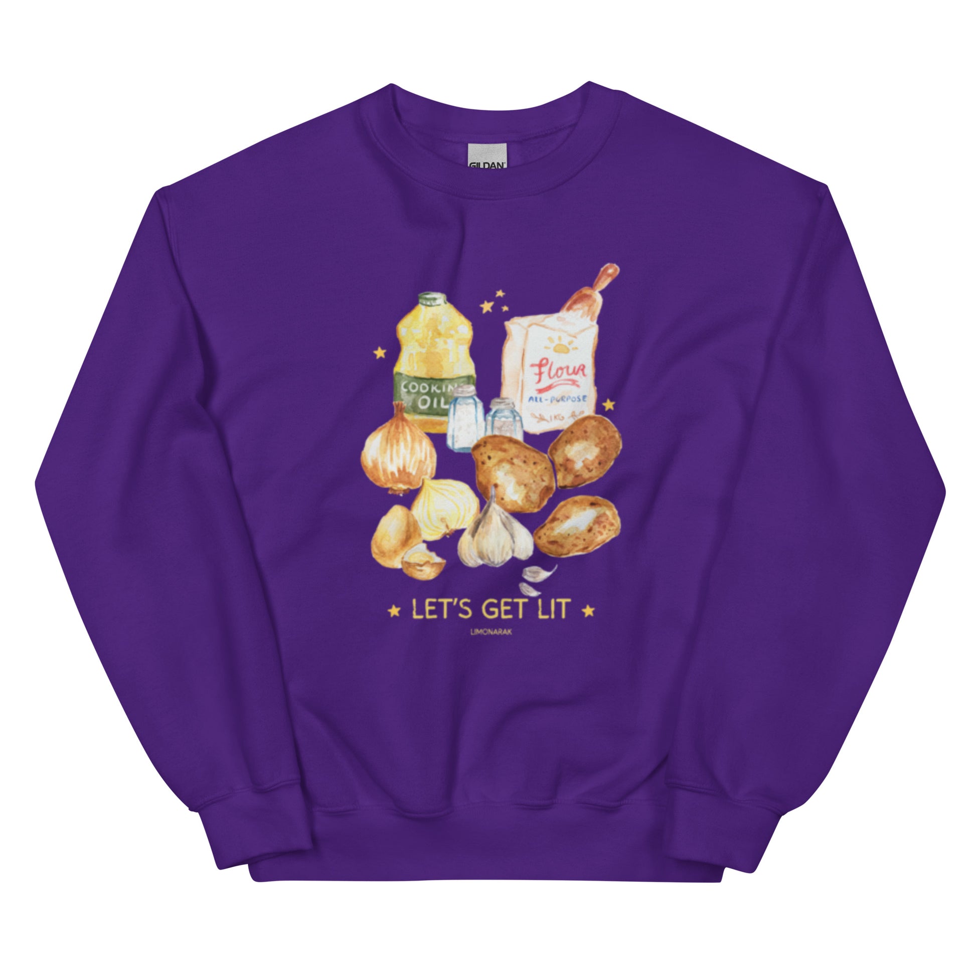 Purple Let's Get Lit Latkes Chanukkah Sweatshirt