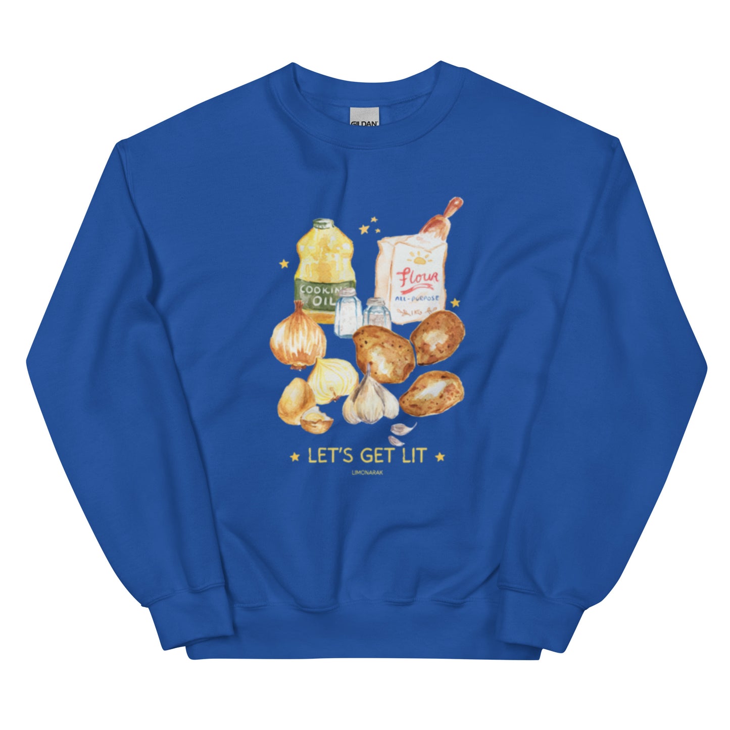 Royal Blue Let's Get Lit Latkes Chanukkah Sweatshirt