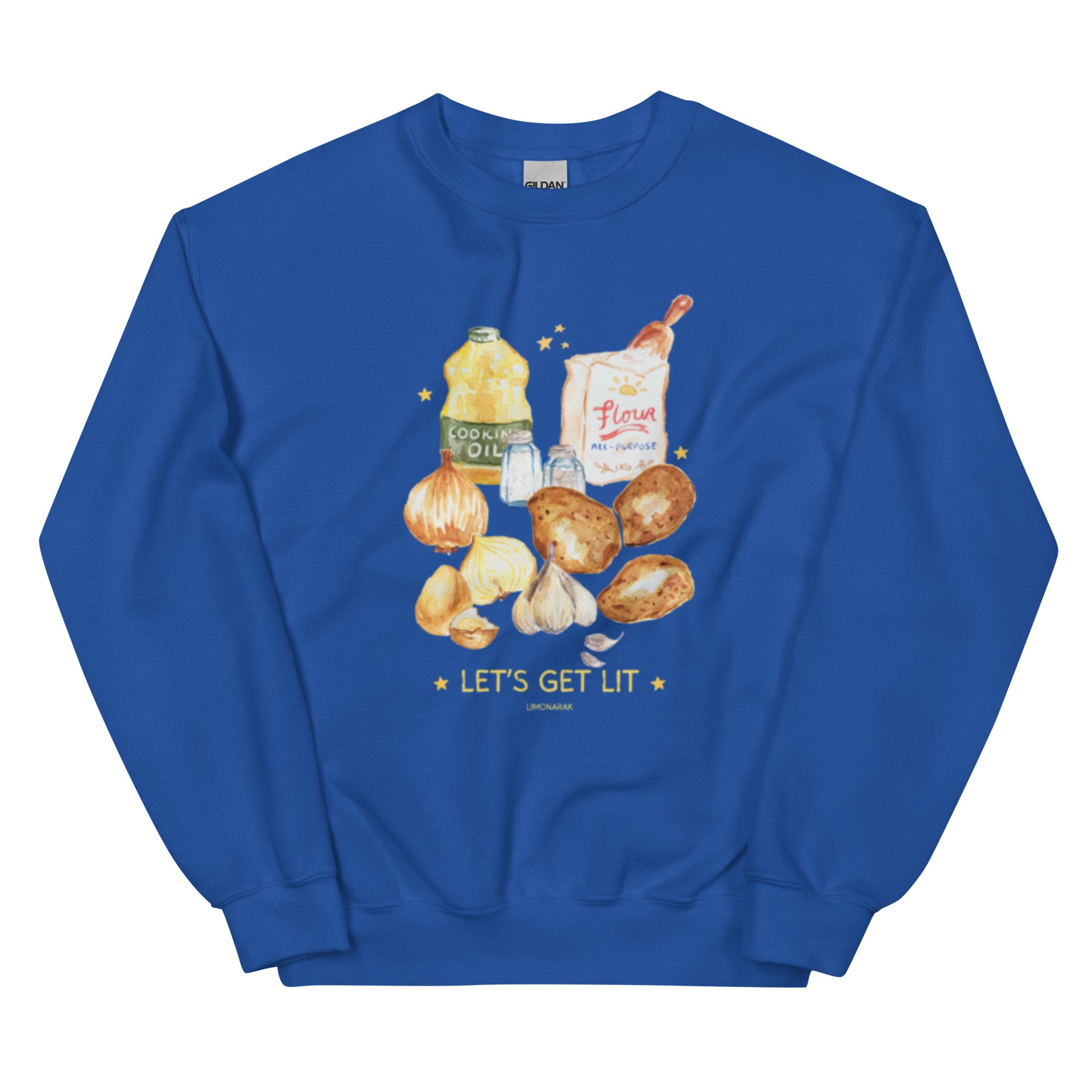 Royal Blue Let's Get Lit Latkes Chanukkah Sweatshirt