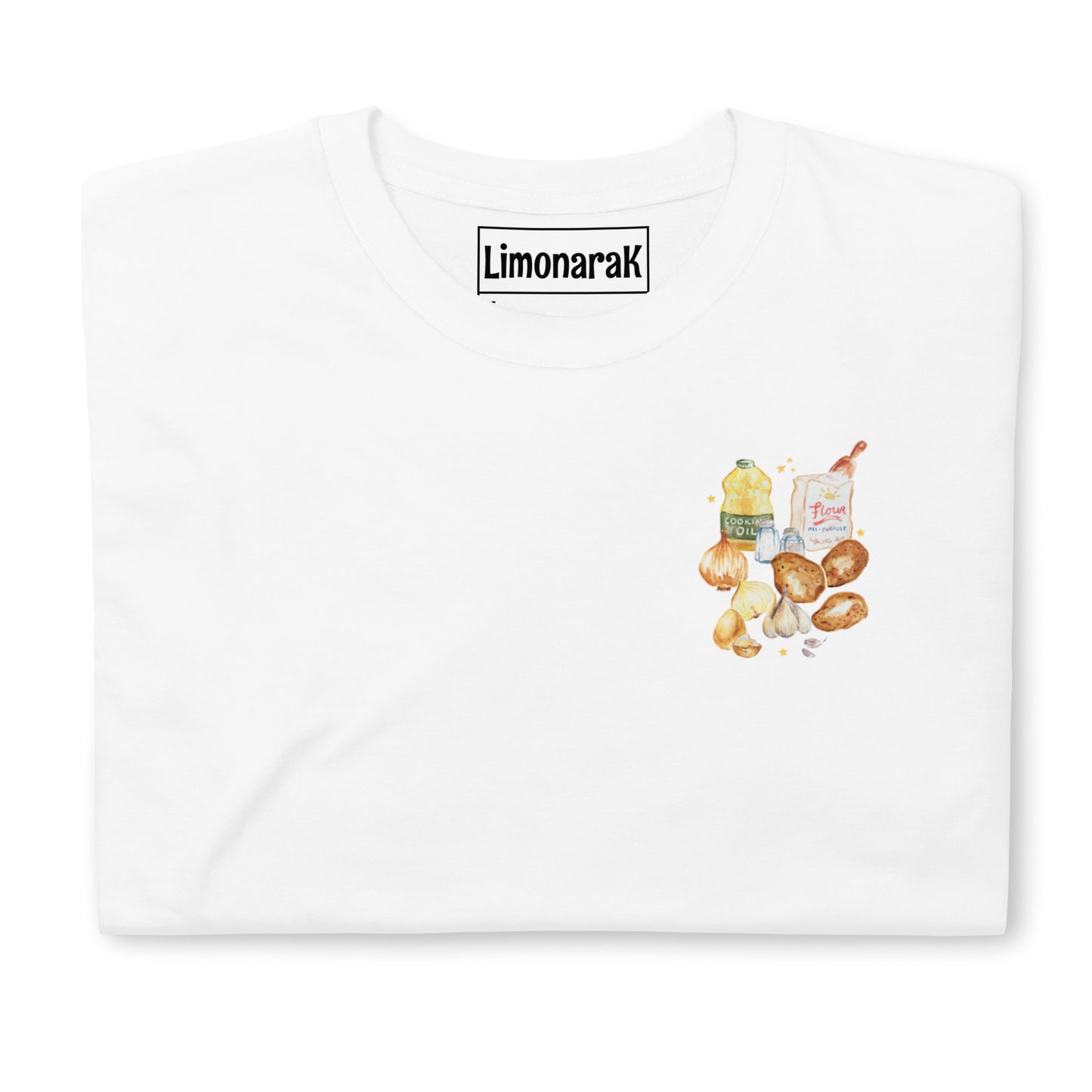 White Front Festival Of Lights Latkes T-Shirt - Front & Back