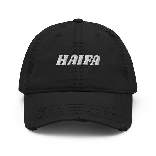 Black Haifa Dad Hat - Our Haifa Hat is comfortable, adjustable and comes in a few different colors. It's a classic dad hat with a Haifa, expertly embroidered on the front.