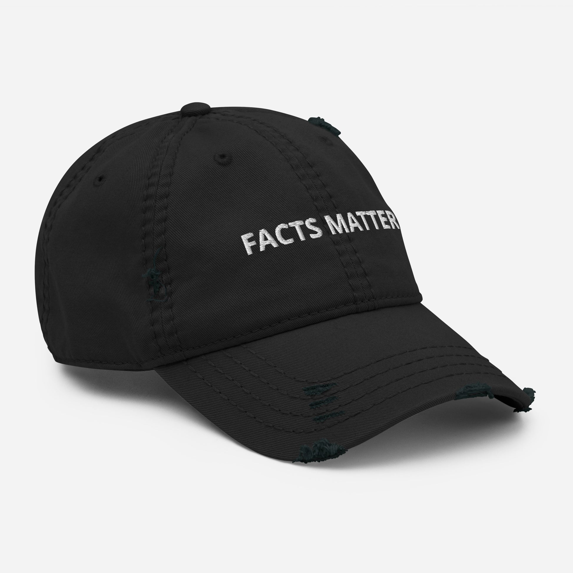 Black Facts Matter Hat - Our Facts Matter Hat is comfortable, adjustable and comes in a different colors. It's a classic dad hat with a simple design, expertly embroidered on the front. Make a statement and remind people that facts matter! Some people seem to forget.