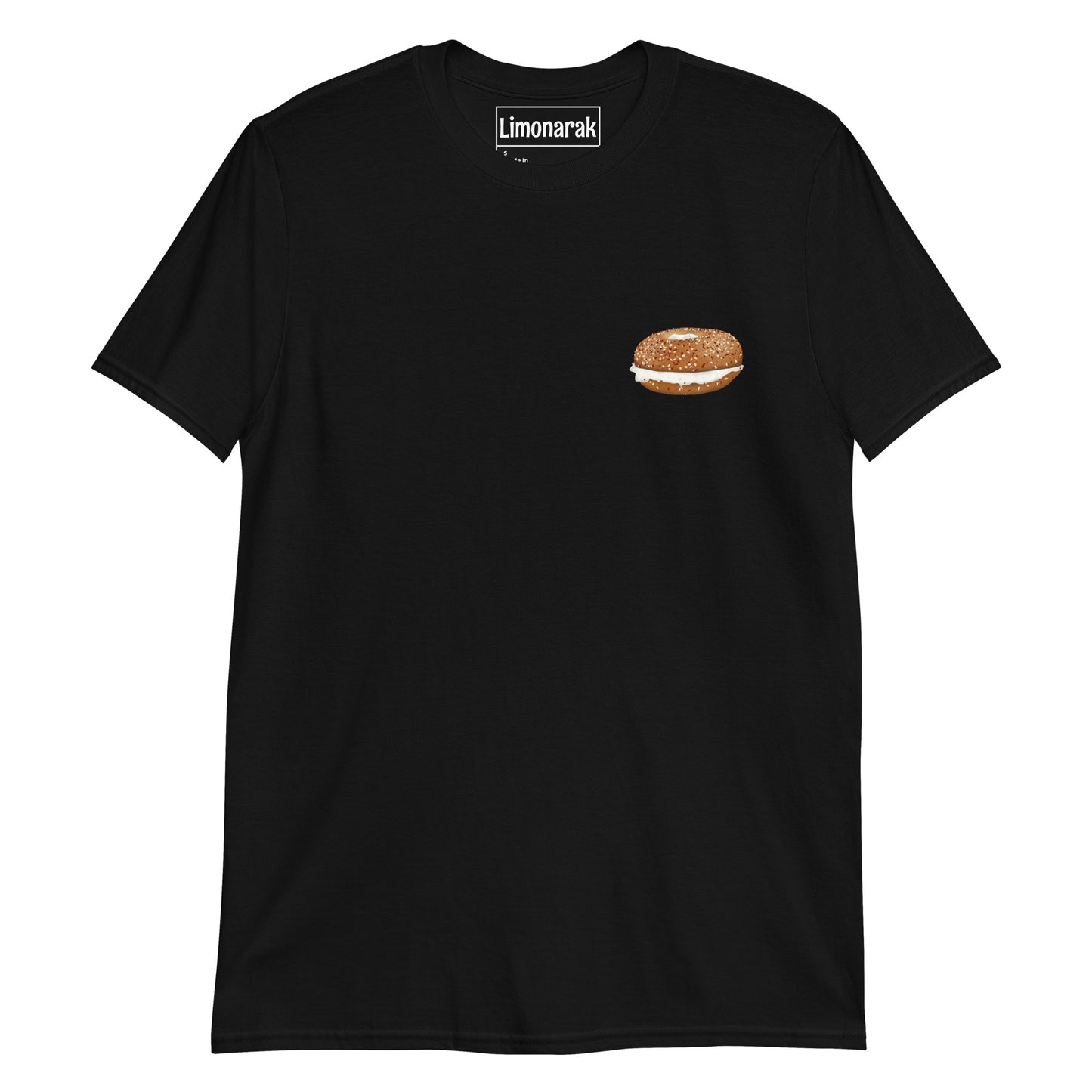 Black bagel T-shirt - Love bagels? This ones for you! It's soft and comfortable with a small bagel design on the front. Show off your love of bagels in this unique bagel graphic tee or give it as a gift to your favorite bagel lovers. It's perfect for bagel enthusiasts and foodies of all kinds.