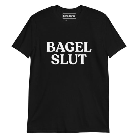 Black Bagel Slut Shirt - This Bagel Slut T-Shirt proudly displays your love for all things bagel. Made with high quality materials, this shirt is soft and comfortable, perfect for everyday streetwear. Show off your love of bagels and make a bold statement with this unique and eye-catching bagel t-shirt. Looking for something personalized? Shoot us a message!