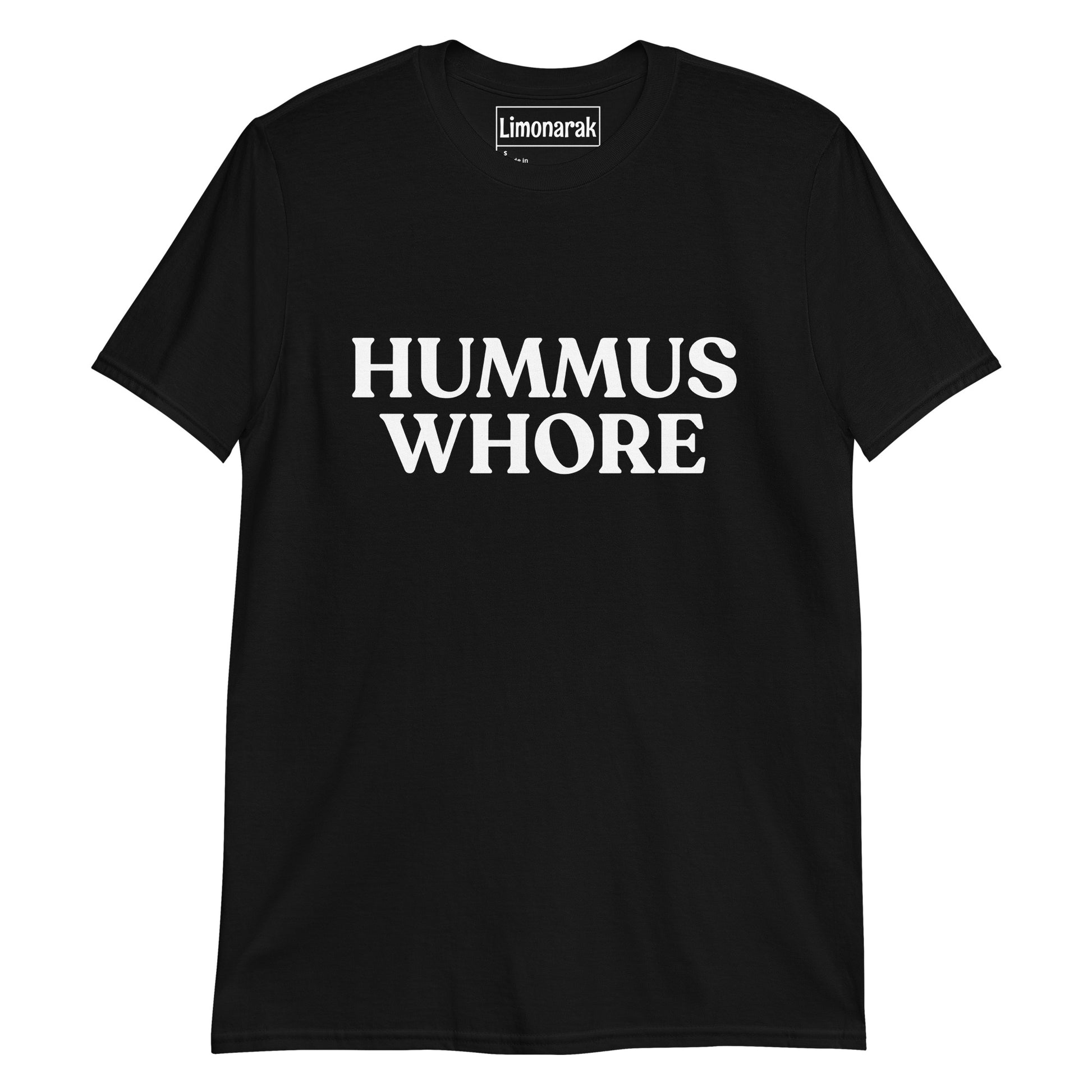 Black Hummus Whore T-Shirt - Show off your love for hummus with our Hummus Whore T-Shirt. Made for the true hummus lover, this shirt is a must-have for any foodie. Make a statement in this funny hummus shirt. It's soft, comfortable and made just for you.