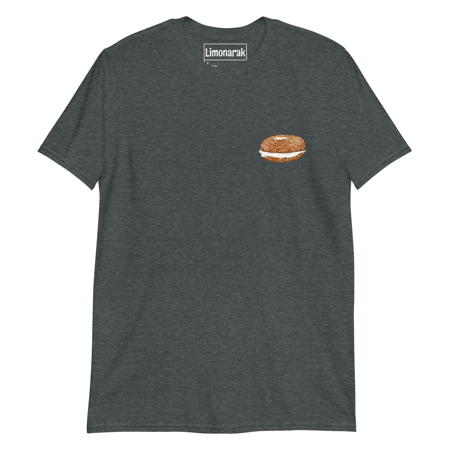 Dark Gray Everything Bagel Shirt - Love bagels? This ones for you! It's soft and comfortable with a small bagel design on the front. Show off your love of bagels in this unique bagel graphic tee or give it as a gift to your favorite bagel lovers. It's perfect for bagel enthusiasts and foodies of all kinds.