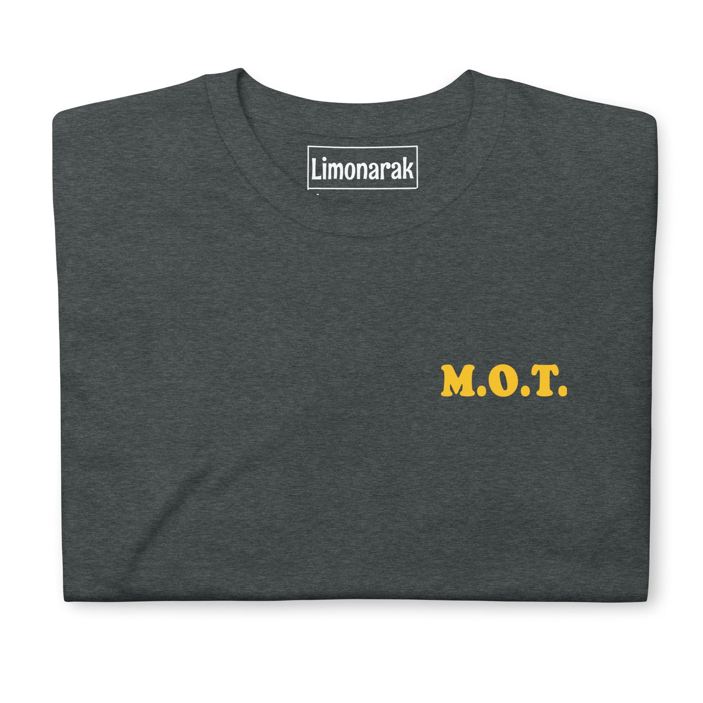 Dark Gray Member Of The Tribe Shirt - Are you an member of the tribe? Let your shirt do the talking in this M.O.T shirt. It's soft, comfortable and made just for you. Shop Jewish T-Shirts, hats and more at Limonarak! From Matzah Ball Soup hats to Hummus shirts. 