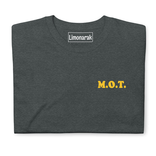 Dark Gray Member Of The Tribe Shirt - Are you an member of the tribe? Let your shirt do the talking in this M.O.T shirt. It's soft, comfortable and made just for you. Shop Jewish T-Shirts, hats and more at Limonarak! From Matzah Ball Soup hats to Hummus shirts. 