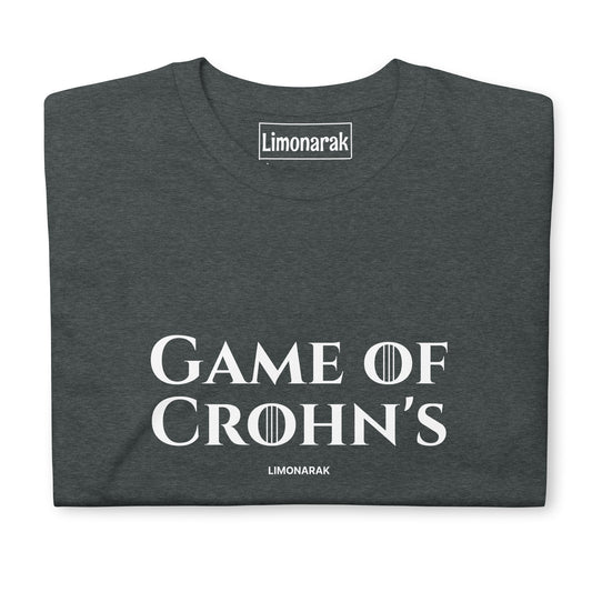 Gray Game Of Crohn's Shirt - Do you suffer from IBD? Looking for a gift for your favorite Crohny? Our Game Of Crohn's Shirt is soft, comfortable and made just for you. It's a funny Crohn's shirt that is sure to turn heads and have people asking "Where'd you get that shirt?" 