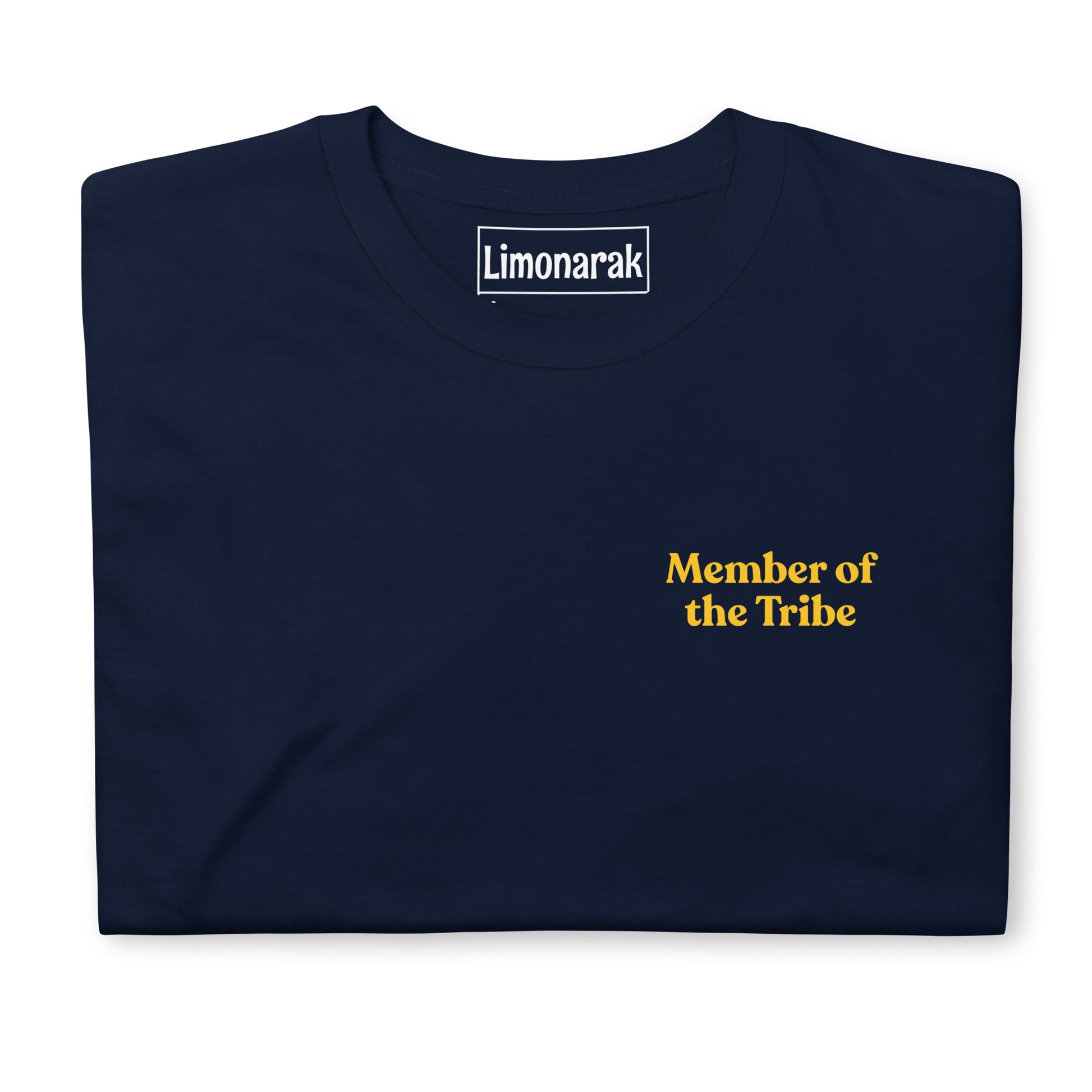 Navy Member Of The Tribe T-shirt - Let your shirt do the talking. Our Member Of The Tribe Shirt is soft, comfortable and made just for you. Shop more foodie and sarcastic Jewish T-shirts, hats and more. 