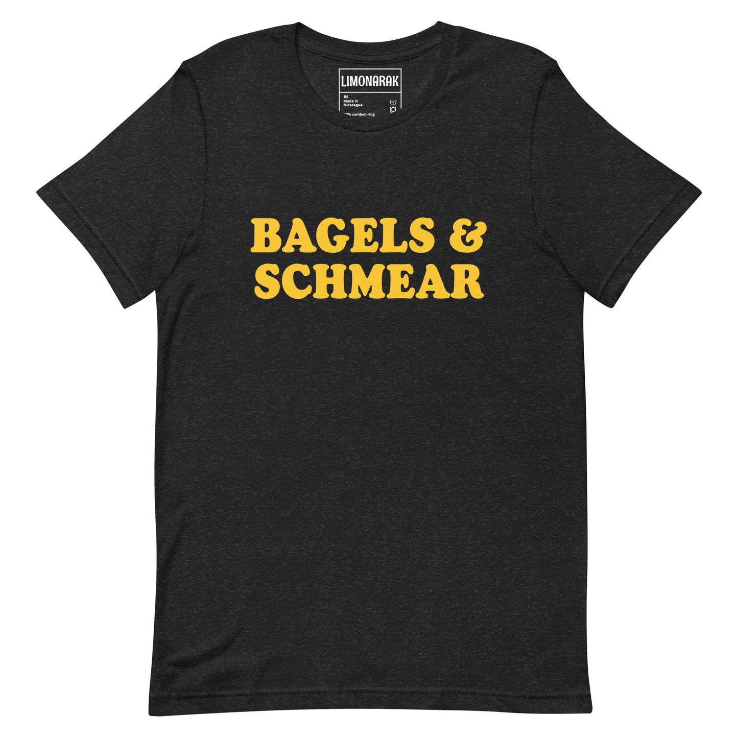 Black Bagels and Schmear Shirt - Love bagels? Looking for a gift for your favorite Jewish foodie? This Bagels and Schmear Shirt might be just what you need. It's a soft and comfortable tee that's perfect for everyday wear. Show off your love of bagels with this funny bagel shirt.