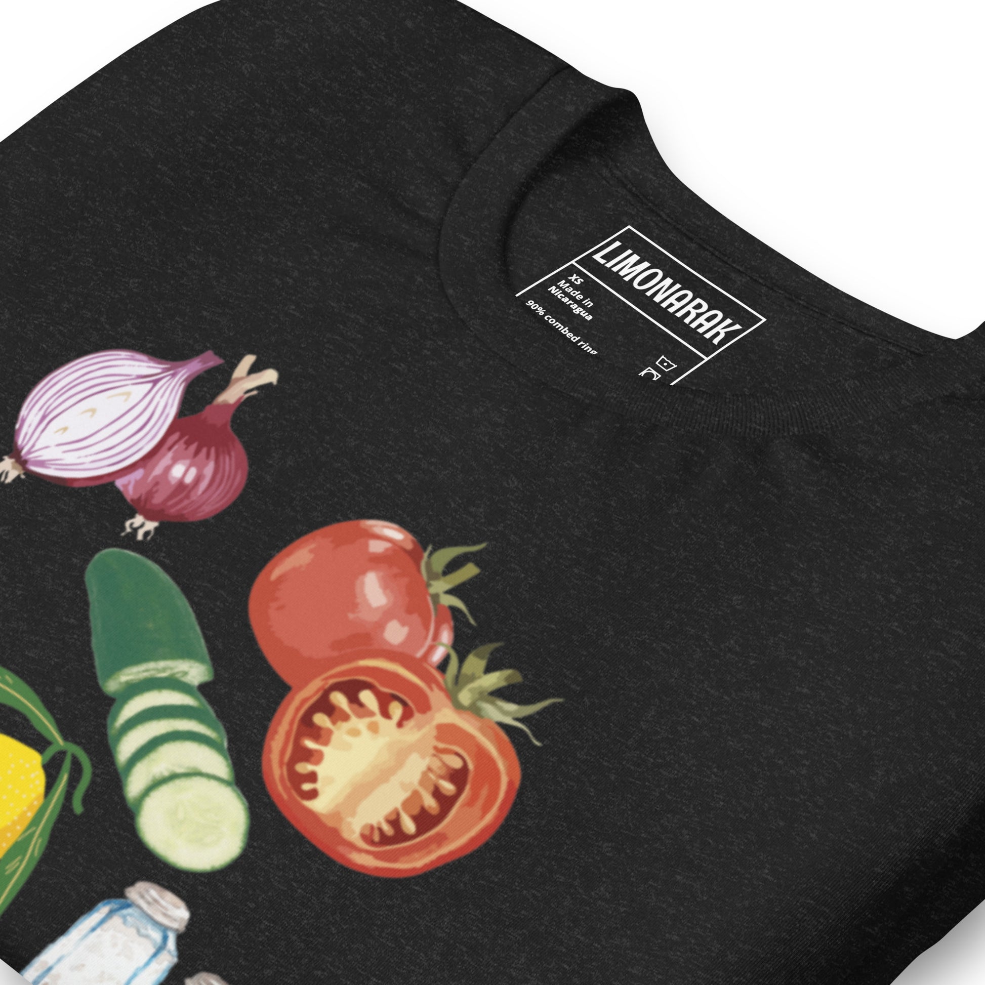 Gray Israeli Salad T-shirt - Showcase your love for Israeli cuisine with our unique Israeli Salad T-Shirt! This eye-catching graphic tee features a colorful depiction of the fresh and delicious ingredients that make up this popular Israeli salad. Made with high-quality materials and a comfortable fit, this shirt is perfect for food lovers and beyond.