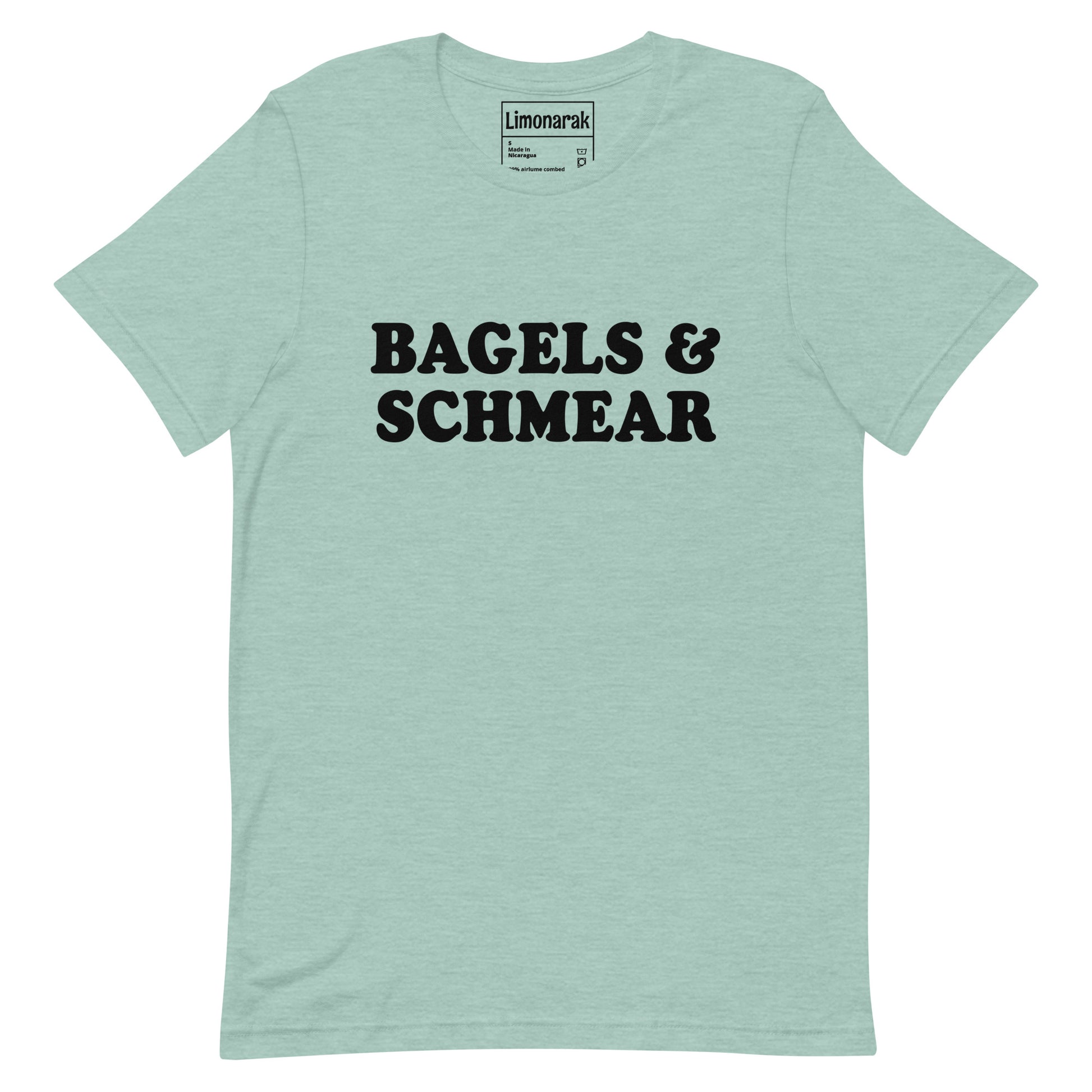 Dusty Blue Bagels and Schmear Shirt - Love bagels? Looking for a gift for your favorite Jewish foodie? This Bagels and Schmear Shirt might be just what you need. It's a soft and comfortable tee that's perfect for everyday wear. Show off your love of bagels with this funny bagel shirt.