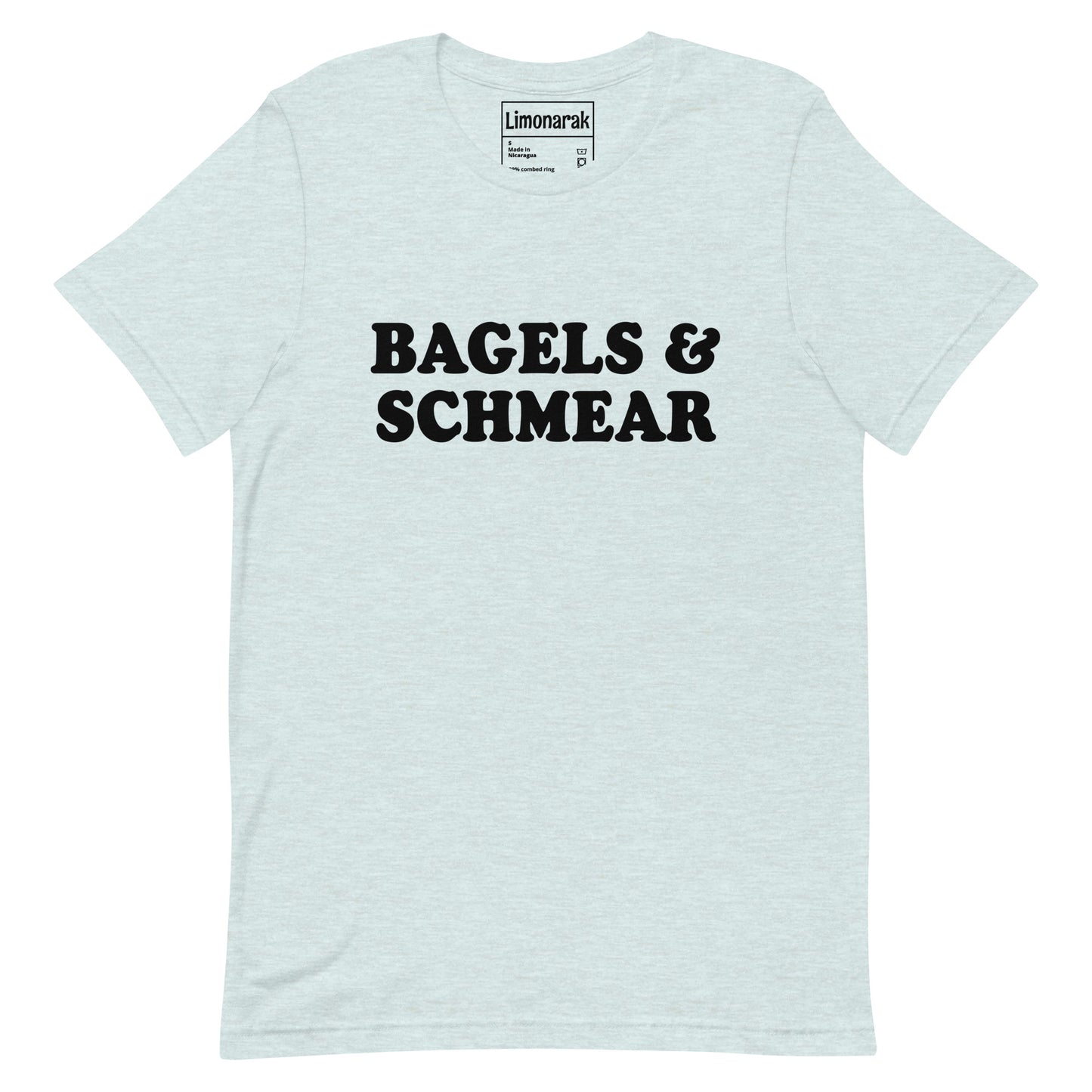 Ice Blue Bagels and Schmear Shirt - Love bagels? Looking for a gift for your favorite Jewish foodie? This Bagels and Schmear Shirt might be just what you need. It's a soft and comfortable tee that's perfect for everyday wear. Show off your love of bagels with this funny bagel shirt.