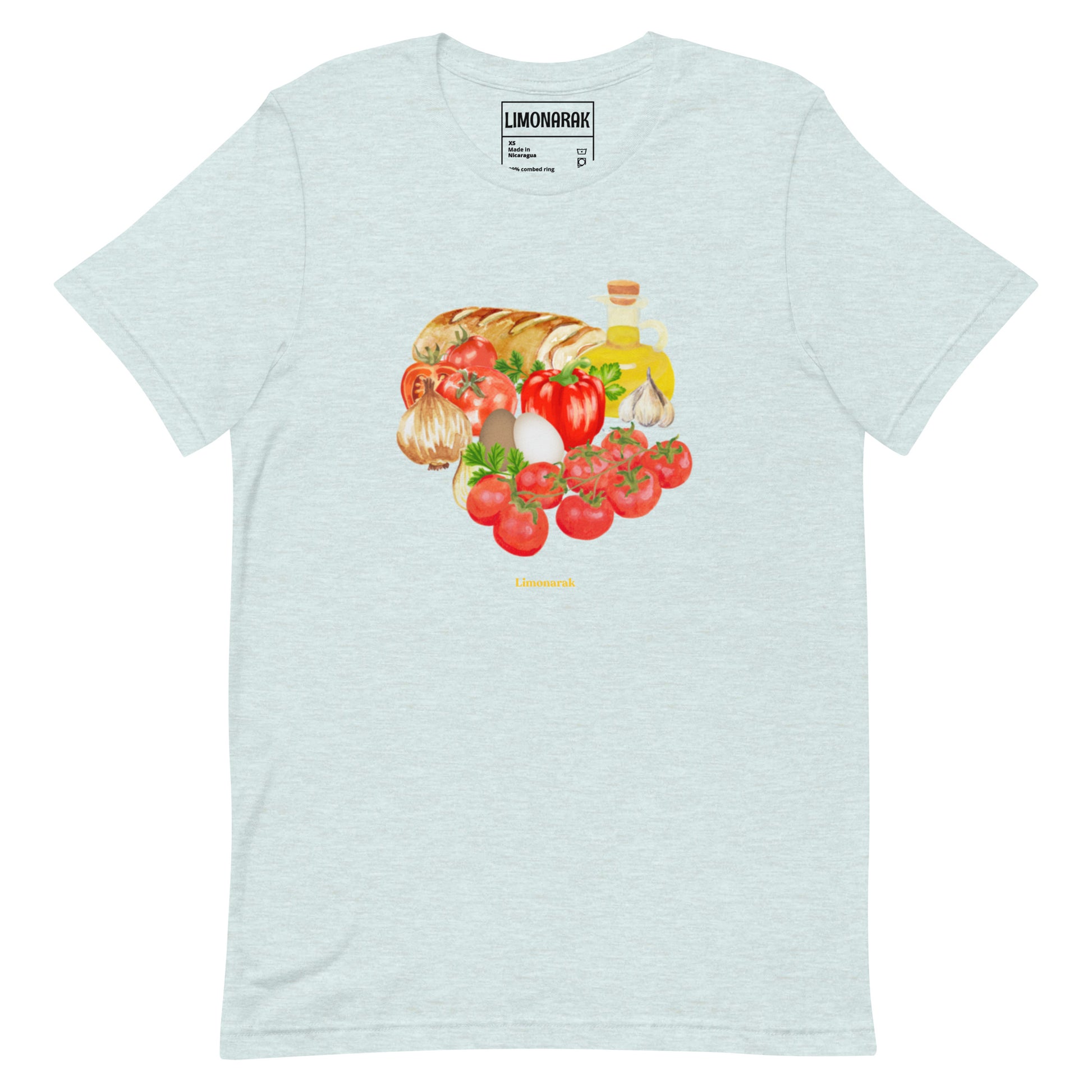 Ice Blue Shakshuka T-Shirt -Love shakshuka? Missing the flavors of the Middle East? Our Shakshuka T-Shirt features all the key ingredients you need for classic Israeli shakshuka. It's a comfortable graphic tee with a unique and colorful shakshuka design made just for you. This shakshuka shirt is perfect for everyday streetwear or a unique gift for a shakshuka lover.