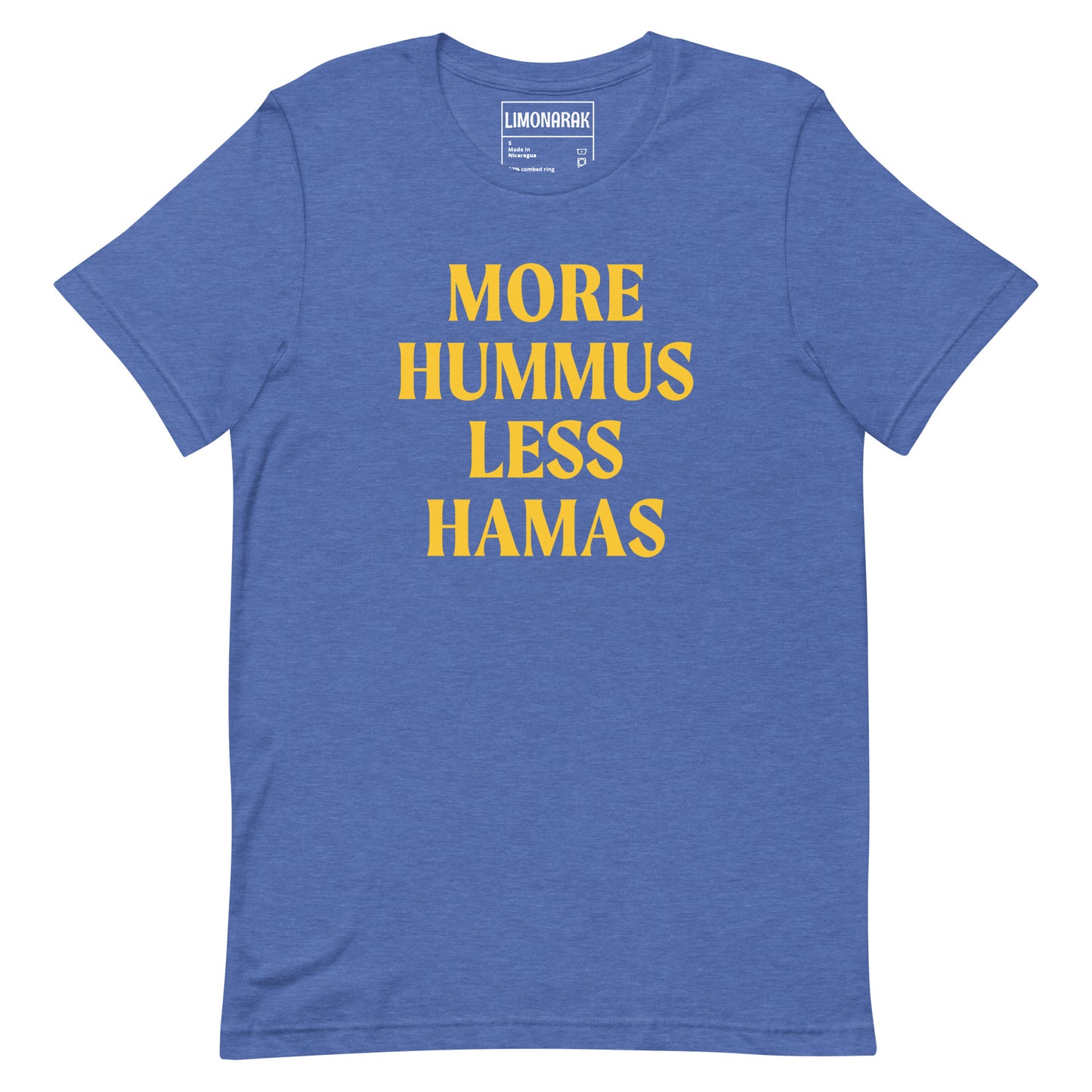 More Hummus Less Hamas T-Shirt - Colorful, Yellow