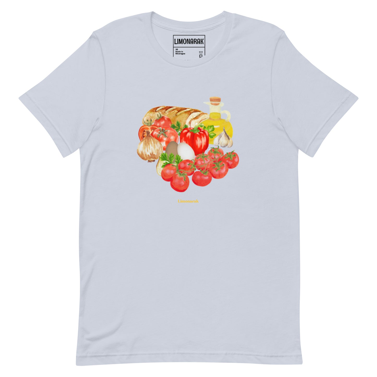 Light Blue Shakshuka T-Shirt -Love shakshuka? Missing the flavors of the Middle East? Our Shakshuka T-Shirt features all the key ingredients you need for classic Israeli shakshuka. It's a comfortable graphic tee with a unique and colorful shakshuka design made just for you. This shakshuka shirt is perfect for everyday streetwear or a unique gift for a shakshuka lover.