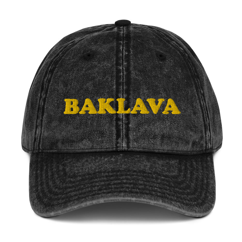 Black Baklava hat - Introducing the Baklava Dad Hat. Featuring a simple embroidered design, this hat is perfect for everyday streetwear or as a gift for the foodie in your life. Looking for something personalized? Shoot us a message! 