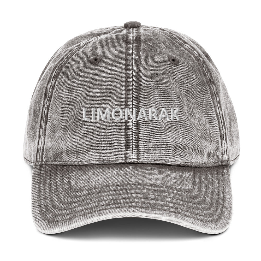 Gray Limonarak hat - Love limonarak? This Limonarak hat is perfect for everyday streetwear. It's comfortable, has an adjustable closure and it's made of 100% cotton. Drink your favorite Limonarak in style. Looking for something personalized? Shoot us a message!