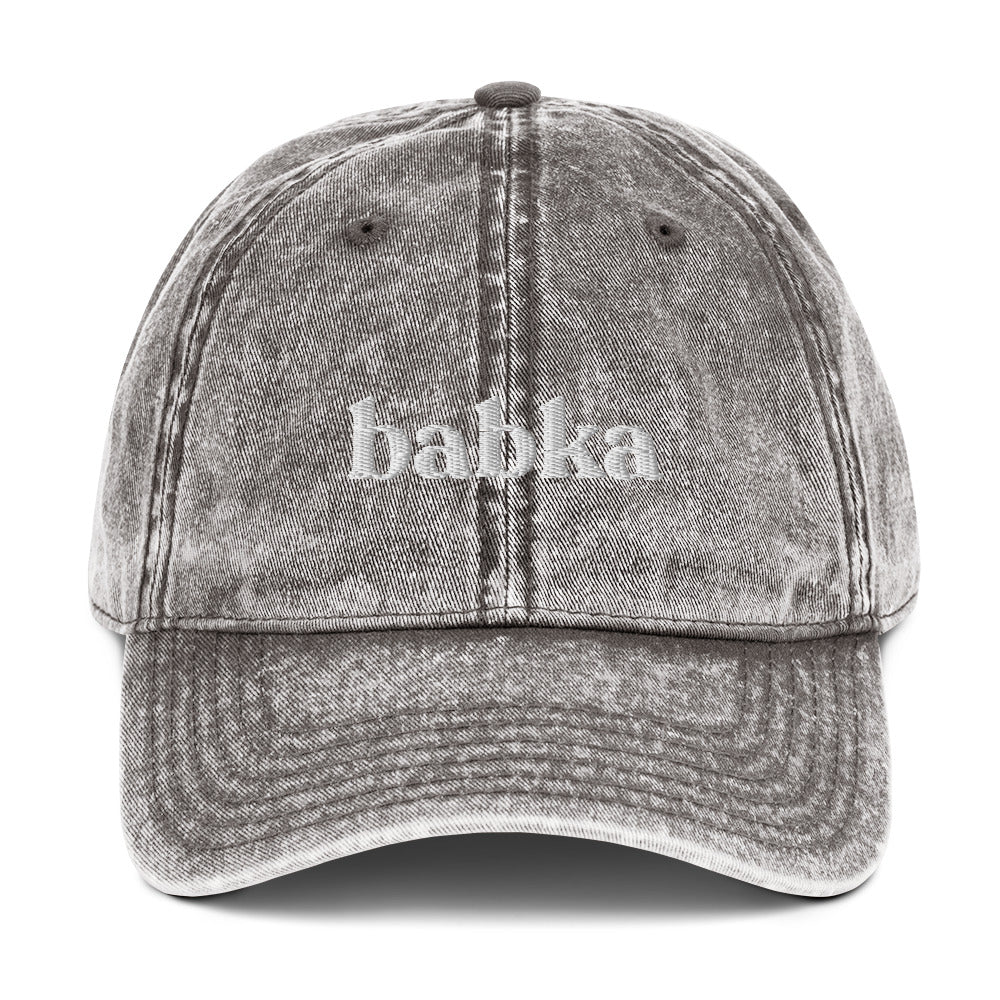 Gray Babka Hat - Our babka hat is perfect for babka enthusiasts and foodies of all kinds. It's a comfortable hat with an adjustable closure and a simple foodie design, expertly embroidered on the front. This classic dad hat is just what you need for everyday streetwear or a funny gift for a babka lover. Shop our apparel for yids.