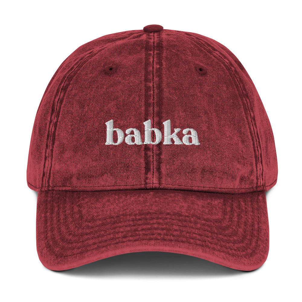 Maroon Babka Hat - Our babka hat is perfect for babka enthusiasts and foodies of all kinds. It's a comfortable hat with an adjustable closure and a simple foodie design, expertly embroidered on the front. This classic dad hat is just what you need for everyday streetwear or a funny gift for a babka lover. Shop our apparel for yids.