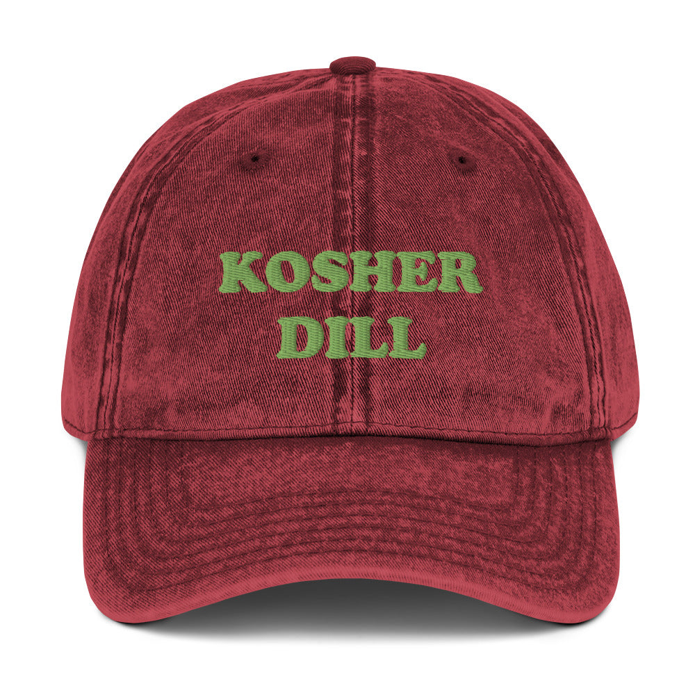 Maroon Kosher Dill Pickles Hat - Love pickles? Looking for a funny gift for the pickle friend? Introducing out kosher dill hat! It's a comfortable cotton dad hat with a design for pickles lovers. Eat your favorite kosher dills in this funny hat and you're sure to turn heads. Looking for something personalized? Shoot us a message!