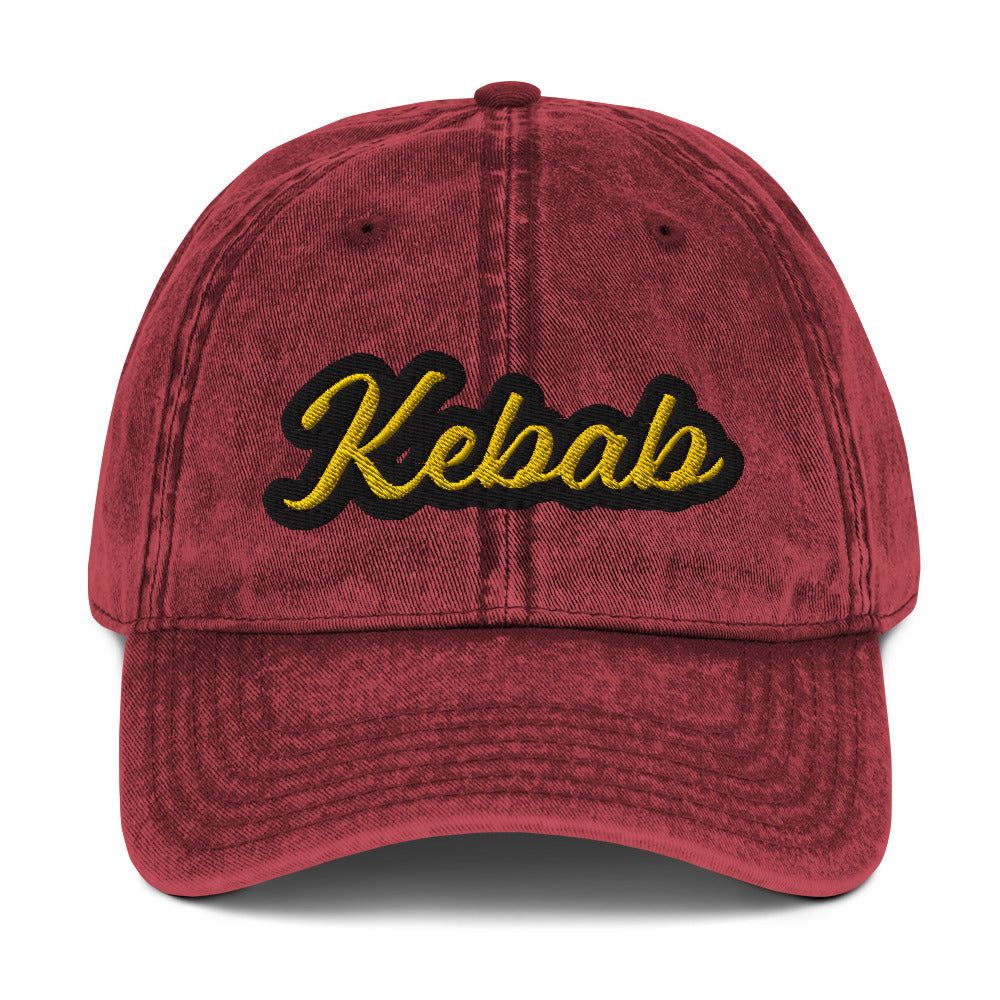 Maroon Kebab Hat - Love kebab? Looking for a funny gift for a fellow kebab enthusiast? This kebab hat is comfortable and expertly embroidered just for you. Show off your love of kebab in style and let your hat do the talking. Looking for something personalized? Shoot us a message!