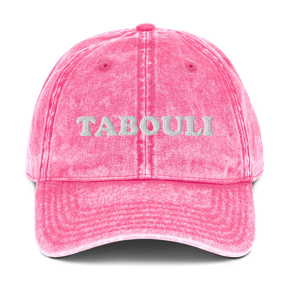 Pink Tabouli hat - Introducing our Tabouli Hat - the perfect addition to any hat collection! Made with high-quality materials, this funny dad hat has an embroidered foodie design. Looking for something personalized? Shoot us a message! Add a little personality to your everyday style or give it as a gift for a tabouli enthusiast!