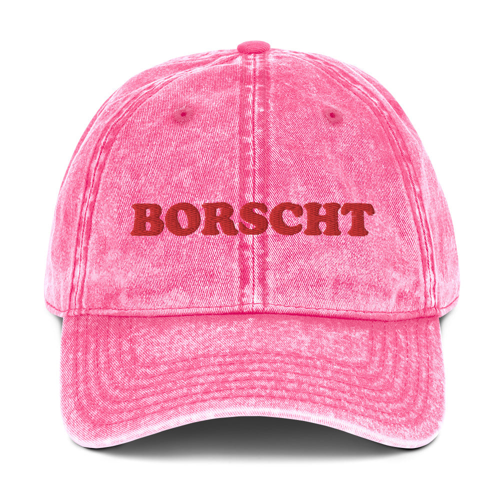 Pink Borscht Hat - Discover your new favorite accessory with our Borscht Hat. Made for the borscht enthusiast, this embroidered hat celebrates Ashkenazi food with style and comfort. Perfect for everyday streetwear or a funny gift for a foodie, this classic Dad Hat is a must-have and made just for you. Looking for something personalized? Shoot us a message!