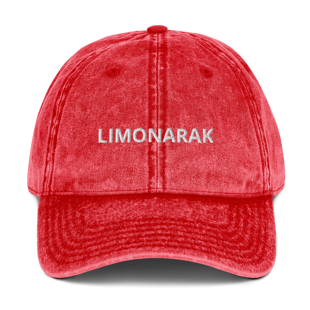 Red Limonarak hat - Love limonarak? This Limonarak hat is perfect for everyday streetwear. It's comfortable, has an adjustable closure and it's made of 100% cotton. Drink your favorite Limonarak in style. Looking for something personalized? Shoot us a message!